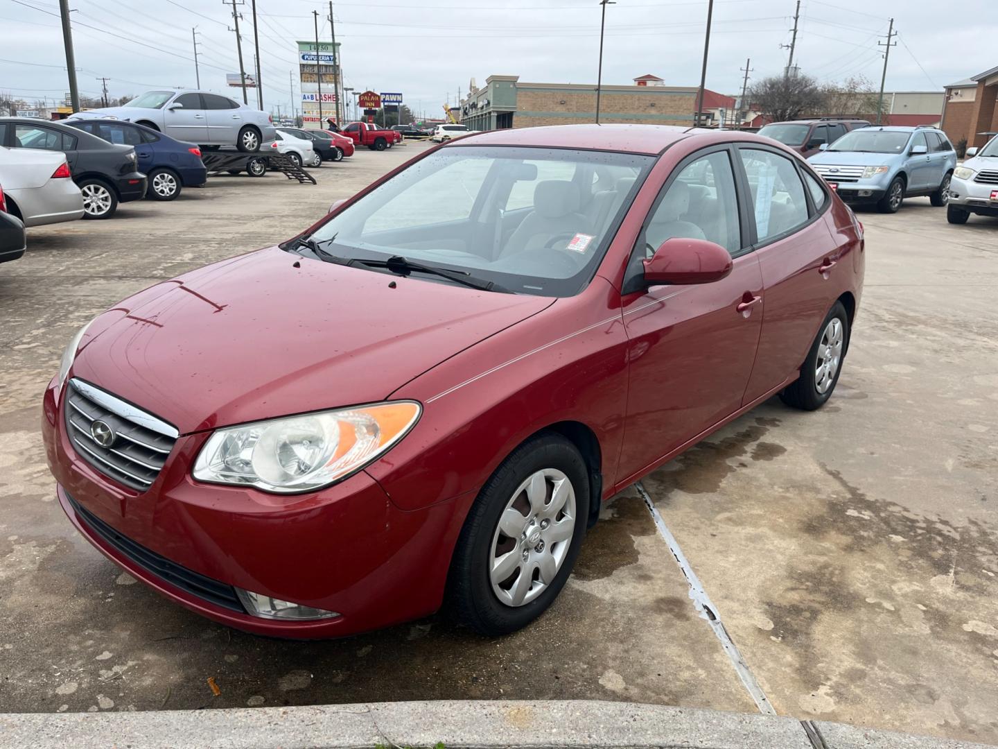 2008 red /TAN Hyundai Elantra GLS (KMHDU46D78U) with an 2.0L L4 DOHC 16V engine, Manual transmission, located at 14700 Tomball Parkway 249, Houston, TX, 77086, (281) 444-2200, 29.928619, -95.504074 - Photo#2